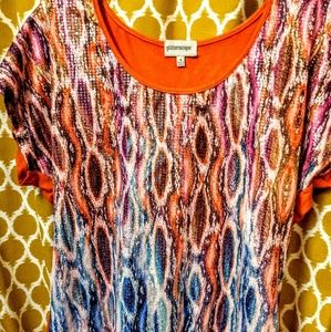 Glitterscape sequin multi-colored shirt